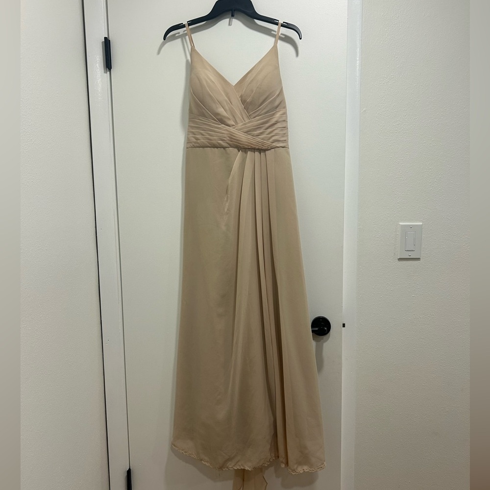 Size 12 Bridesmaid Dress. JJ House Champagne color